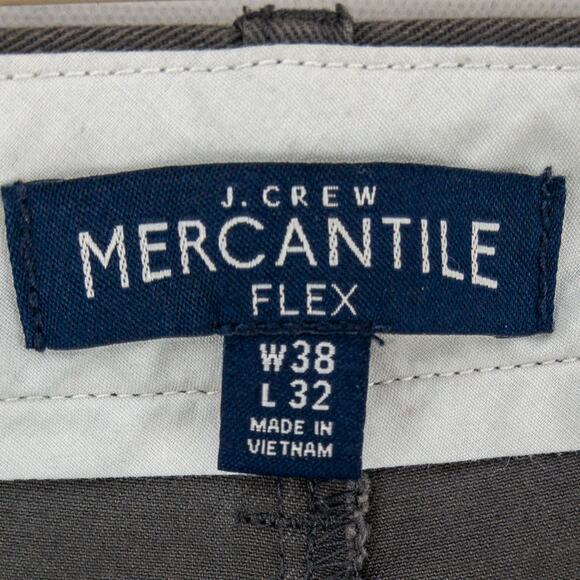 J. Crew Chinos Men's 38x32 (40x32) Slim-Fit Merchentile Flex Gray Flat Front - Picture 3 of 11